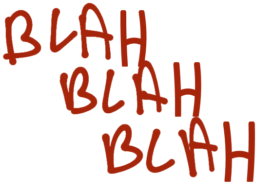 Hand-drawn 'blah blah blah' doodle